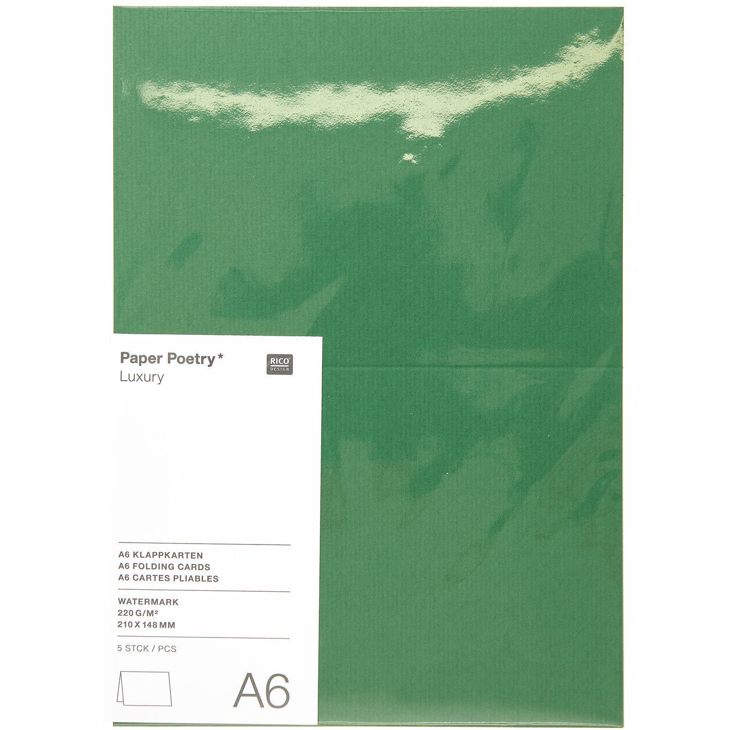 2-osaiset kortit 5kp C6 Paper Poetry - Dark green