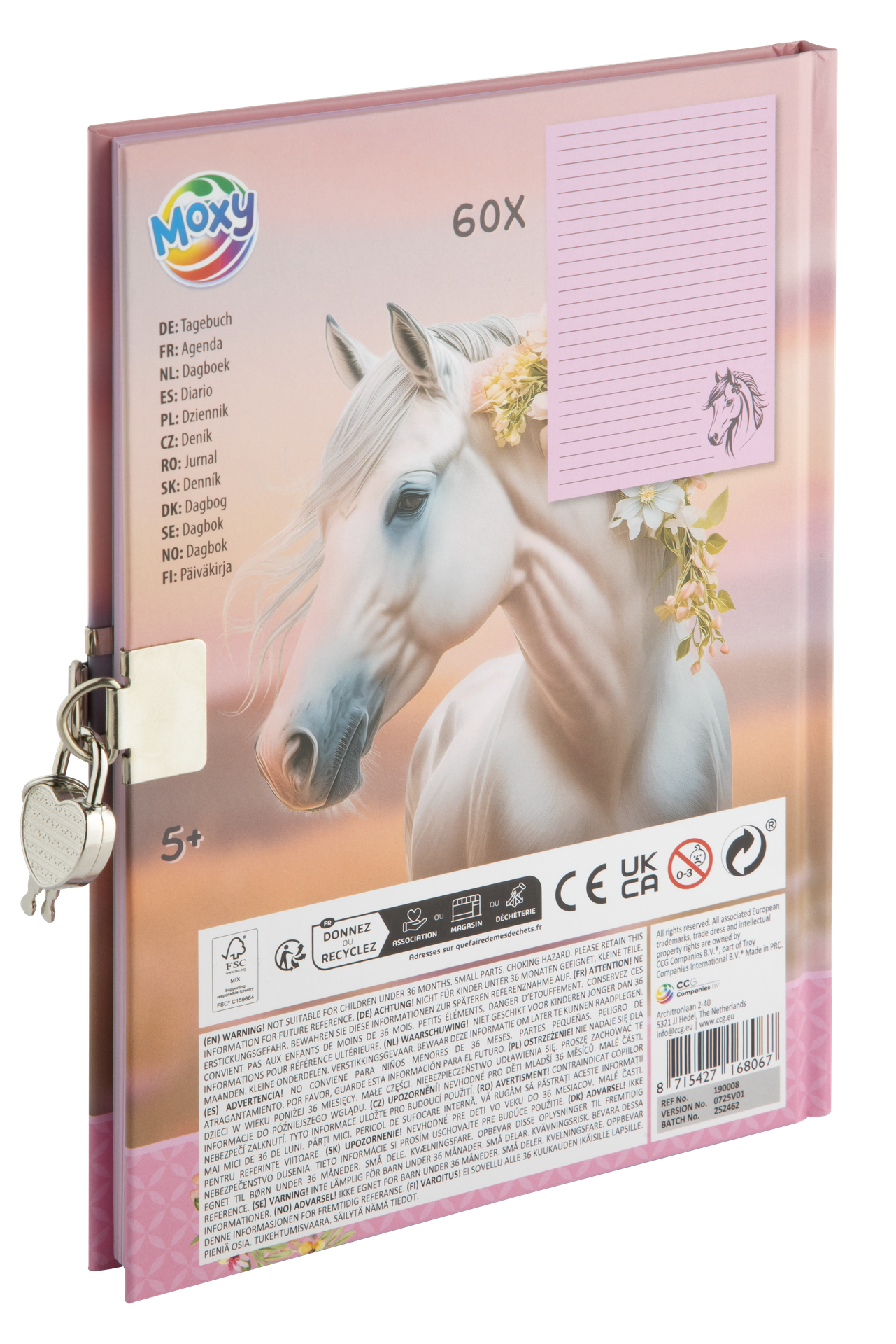 HORSE Päiväkirja A5 60 sivua lukolla
