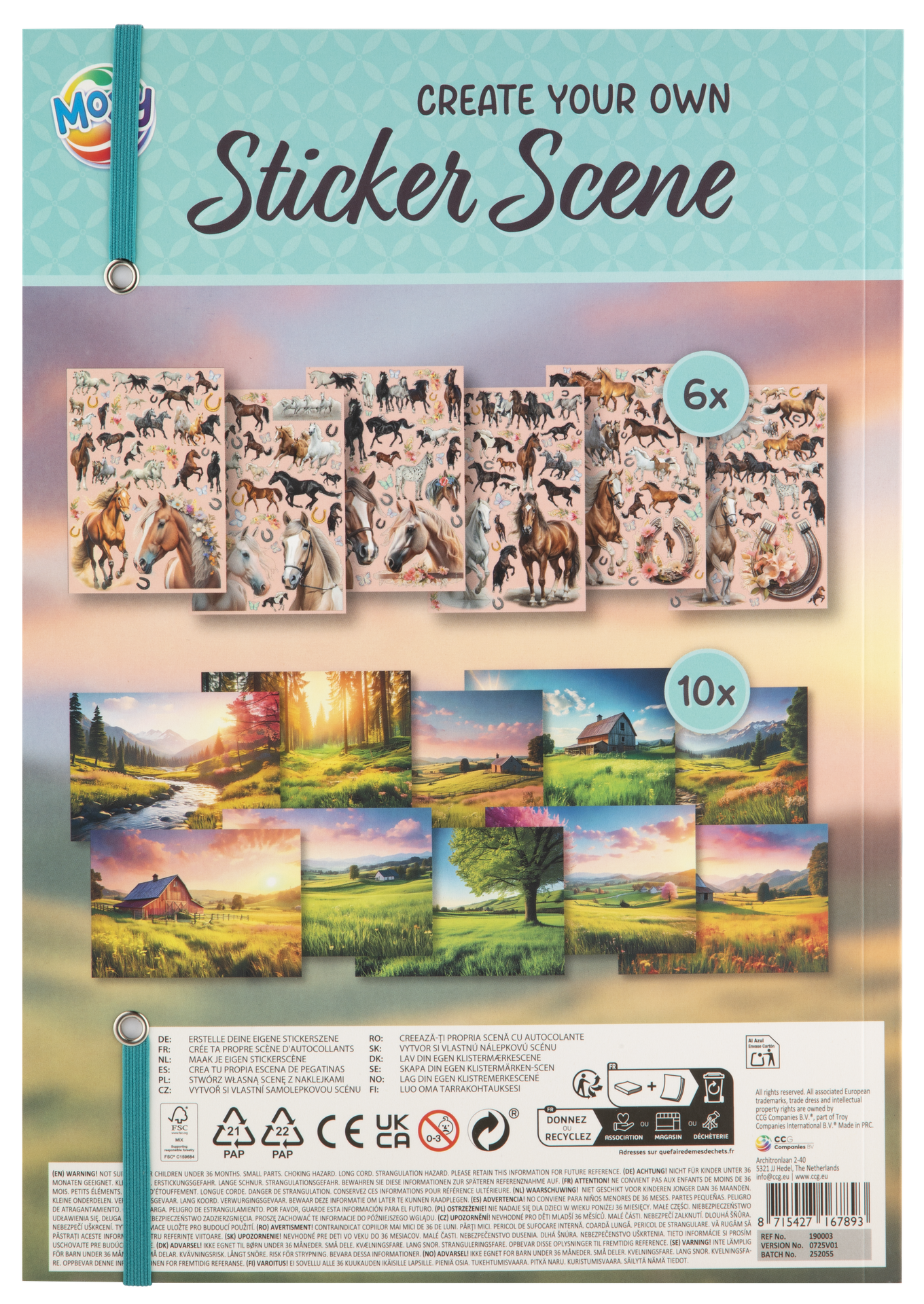 HORSE Sticker scene book A4,  200+ stickers