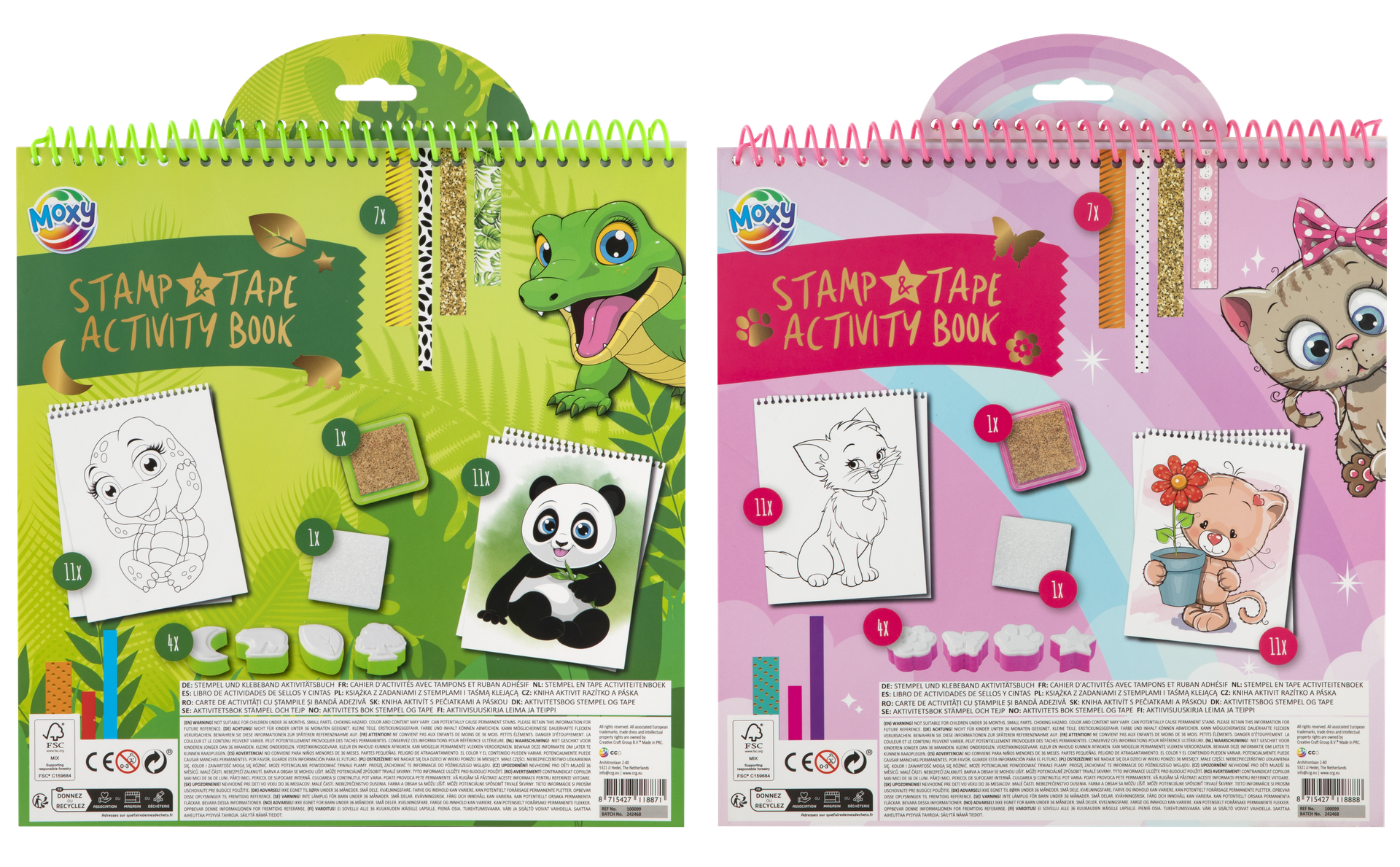 Stamp and Tape Activity Book, 2 ass. size 28x21cm