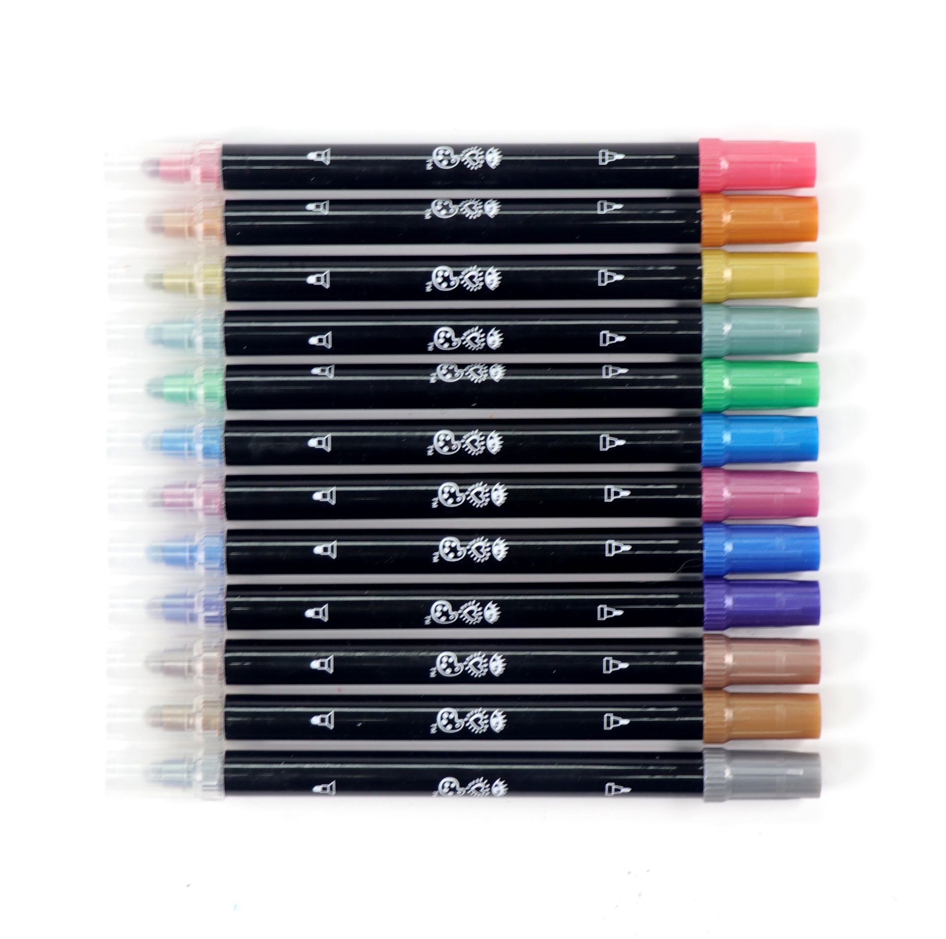 Akryylitussit kaksipäinen 12 kpl iHeart Metallic sävyt