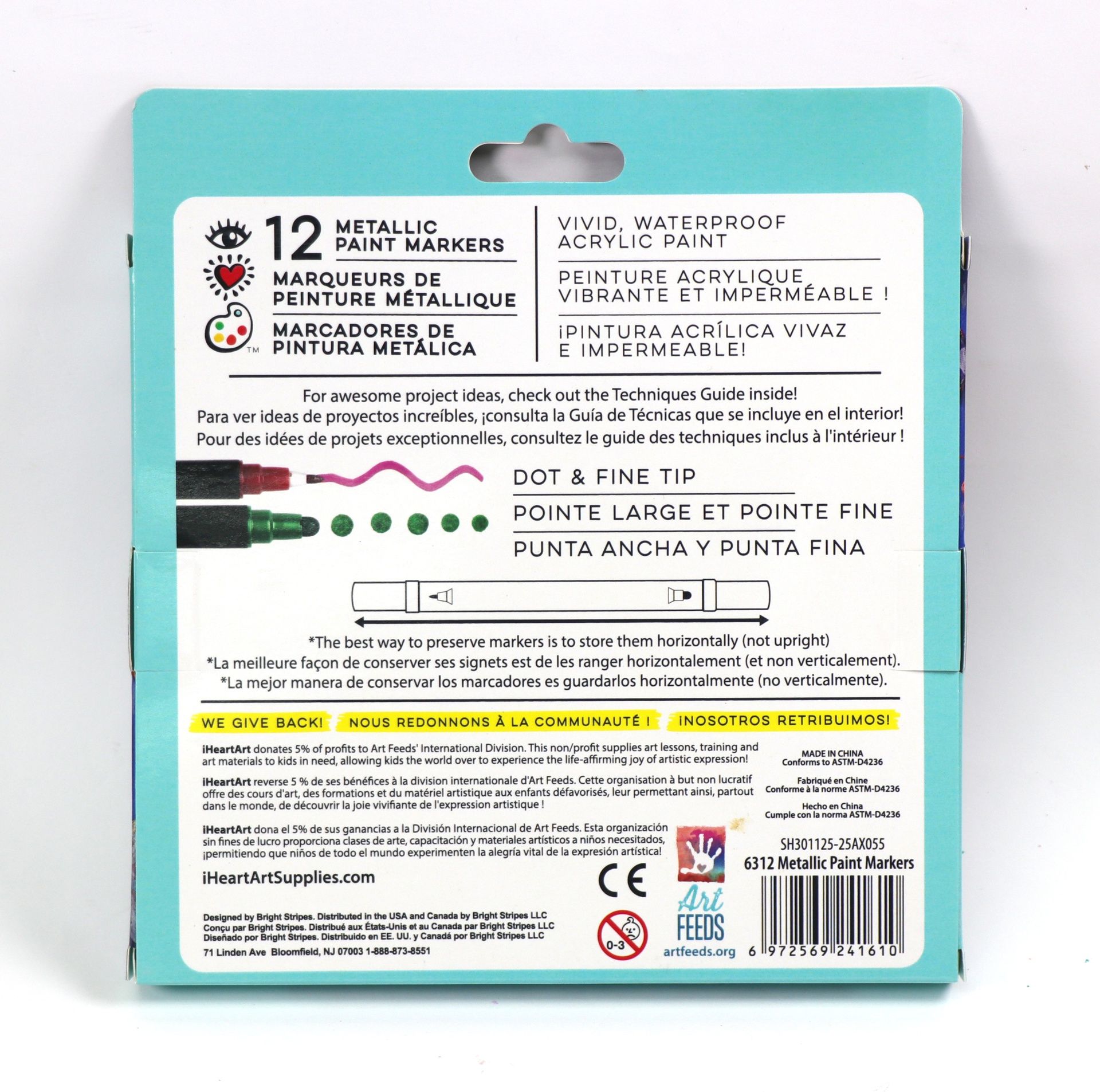 Akryylitussit kaksipäinen 12 kpl iHeart Metallic sävyt