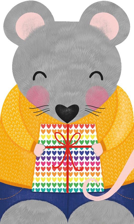 2-osainen kortti The Art File - Hiiri ja paketti