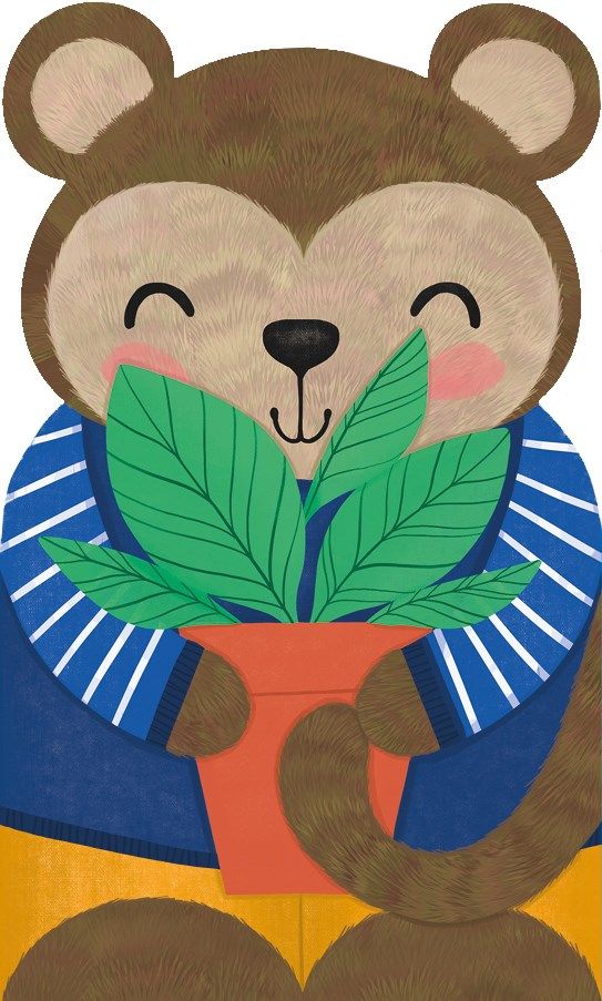 2-osainen kortti The Art File - Apina ja viherkasvi