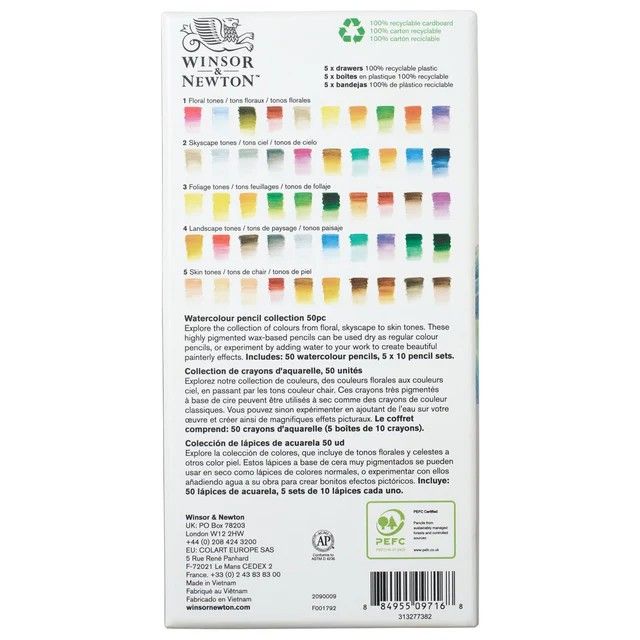 WN Studio Collection akvarellivärikynä 50 sävyä