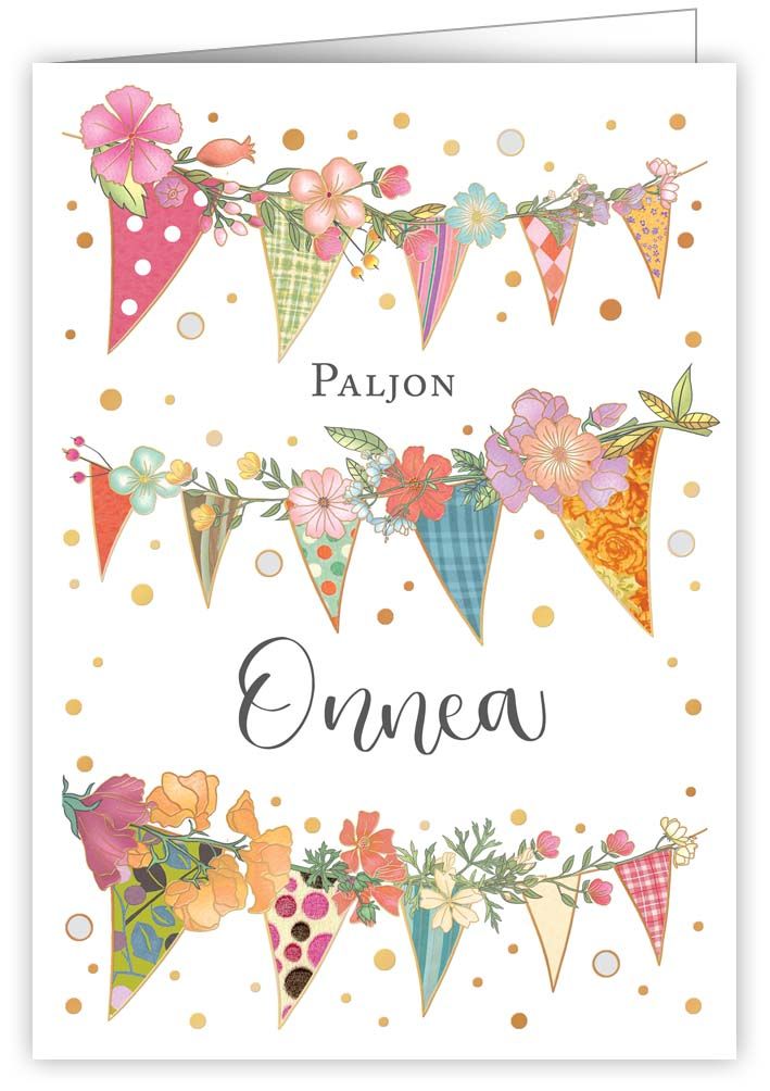 2-osainen kortti Quire - Onnea viiri