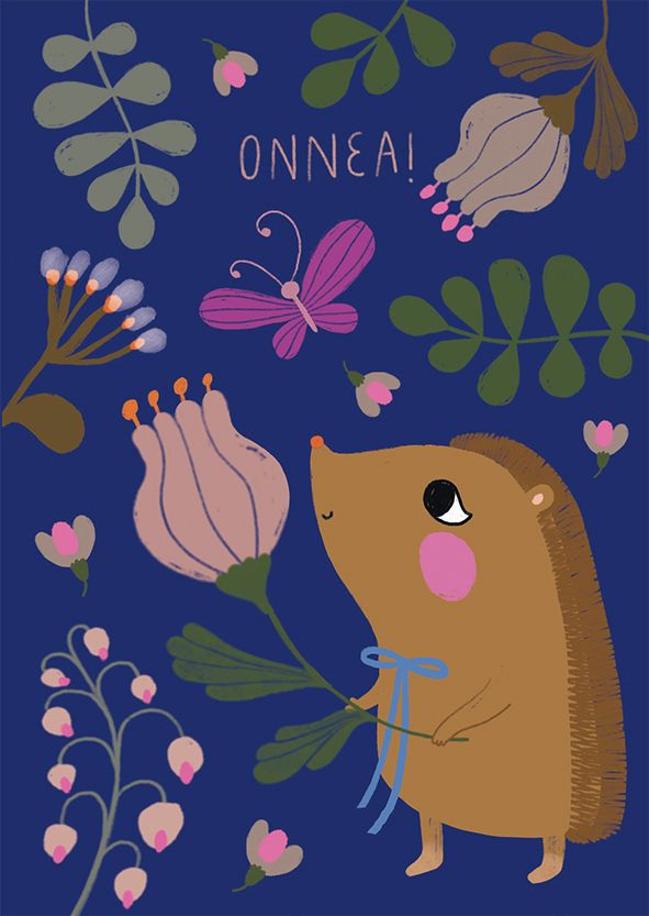 2-osainen kortti Mira Mallius - Onnea, Siili