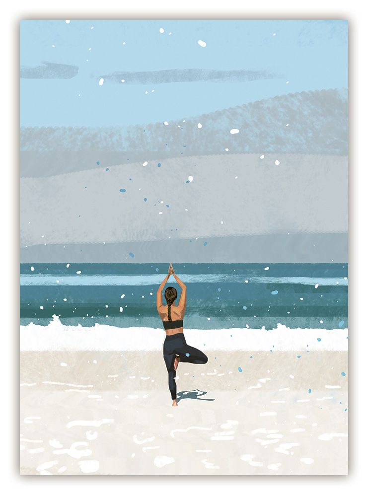 Postikortti Quire - Joogaa rannalla