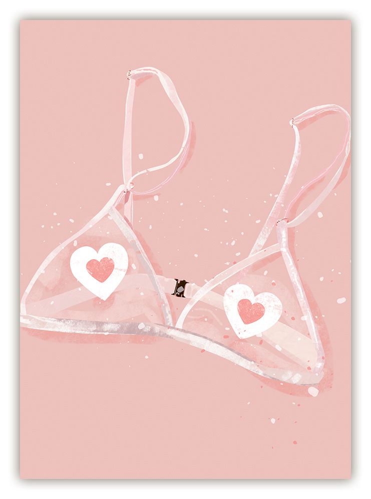 Postikortti Quire - Bikini top, sydämet