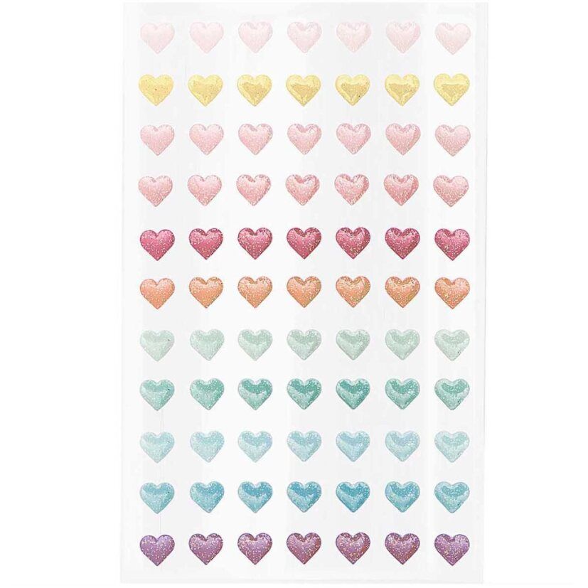 Tarrasetti Paper Poetry - Gel stickers Heart Glitter