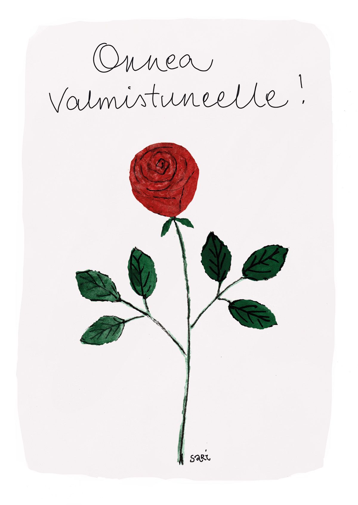 2-osainen kortti Sari's Artwork - Onnea valmistuneelle!