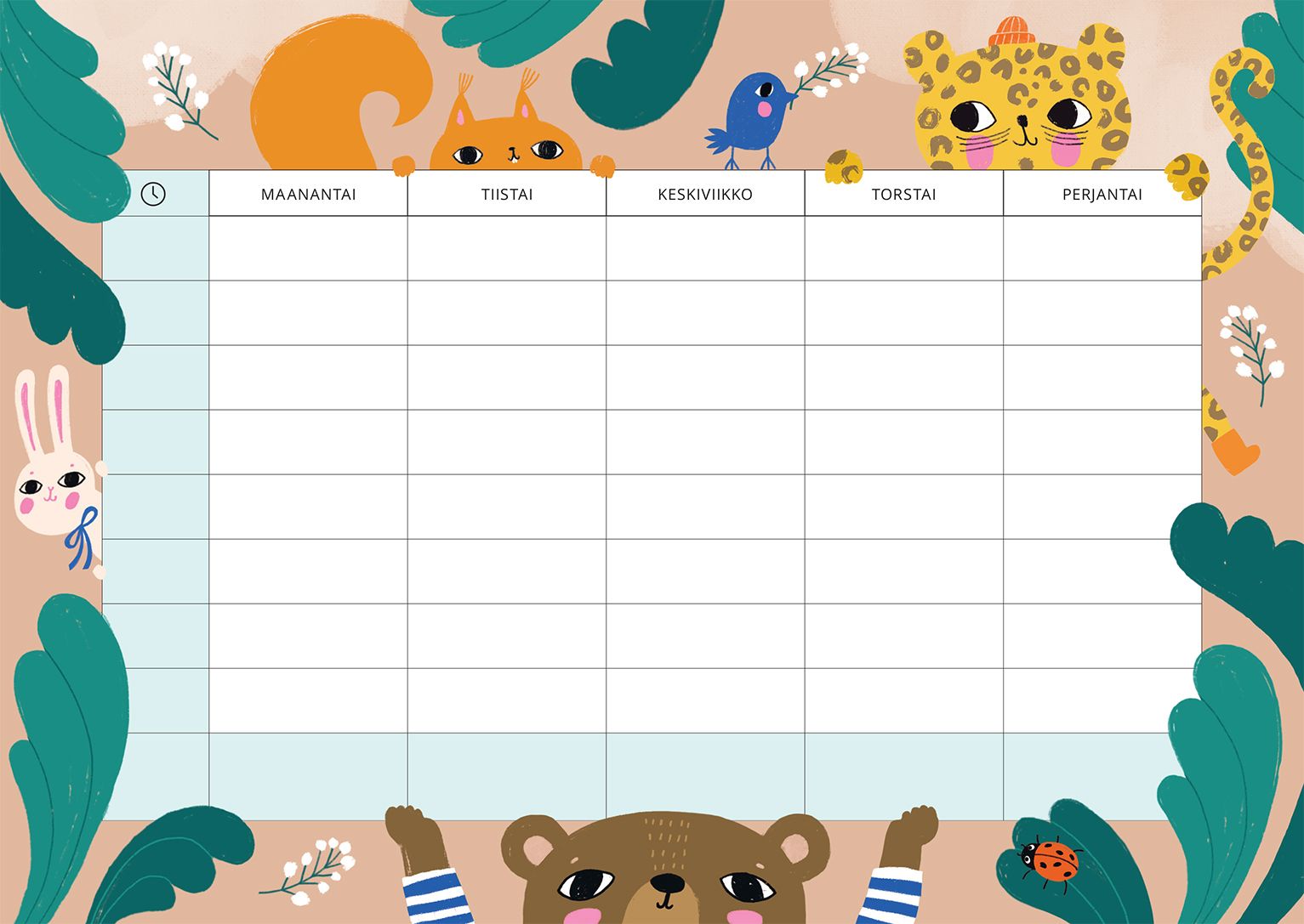 Lukujärjestys Putinki Mira Mallius - Eläimet