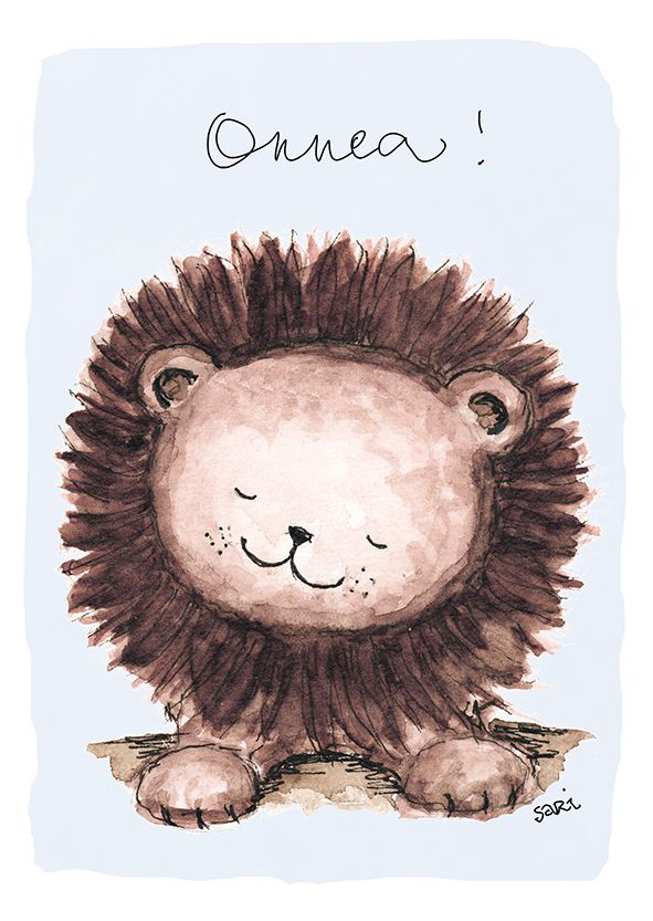 Postikortti Sari's Artwork - Onnea! Leijona