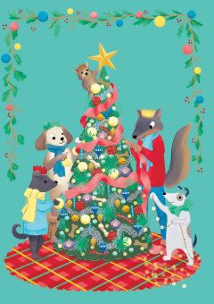 2-osainen kortti joulu Roger la Borde - Animal crackers