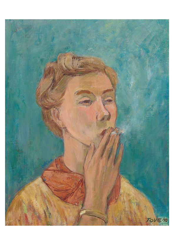 Postikortti Tove Jansson - Tupakoiva tyttö (omakuva), 1940