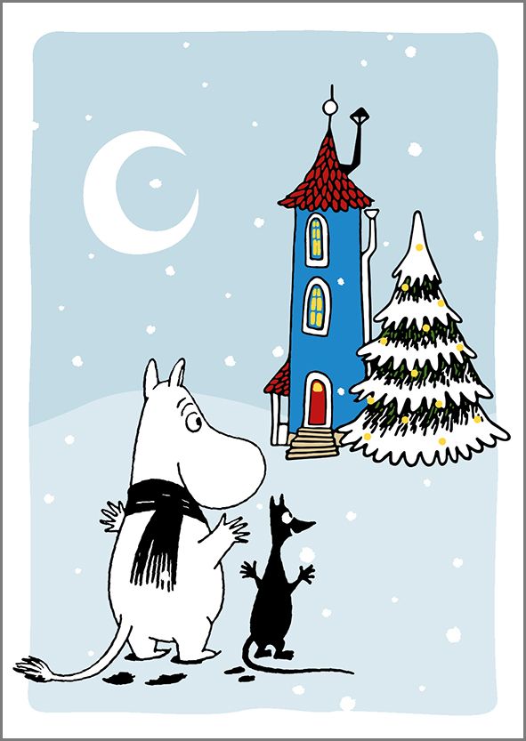 Postikortti joulu Muumi - Muumitalon joulu