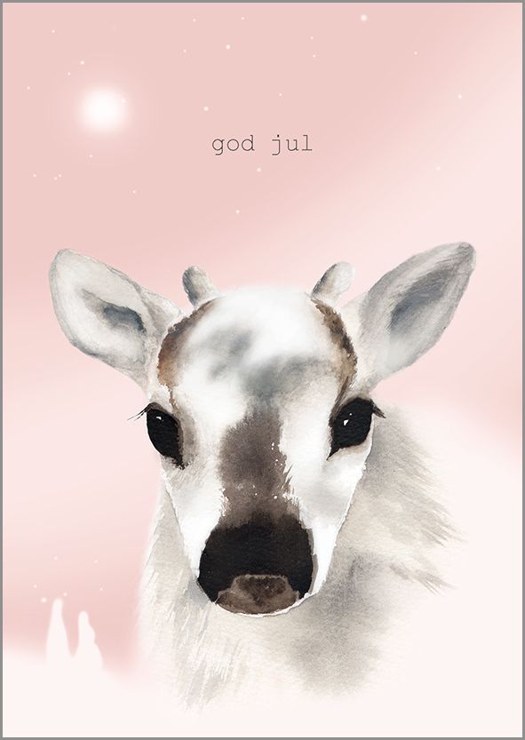 2-osainen kortti joulu Henna Adel - "God jul" poro