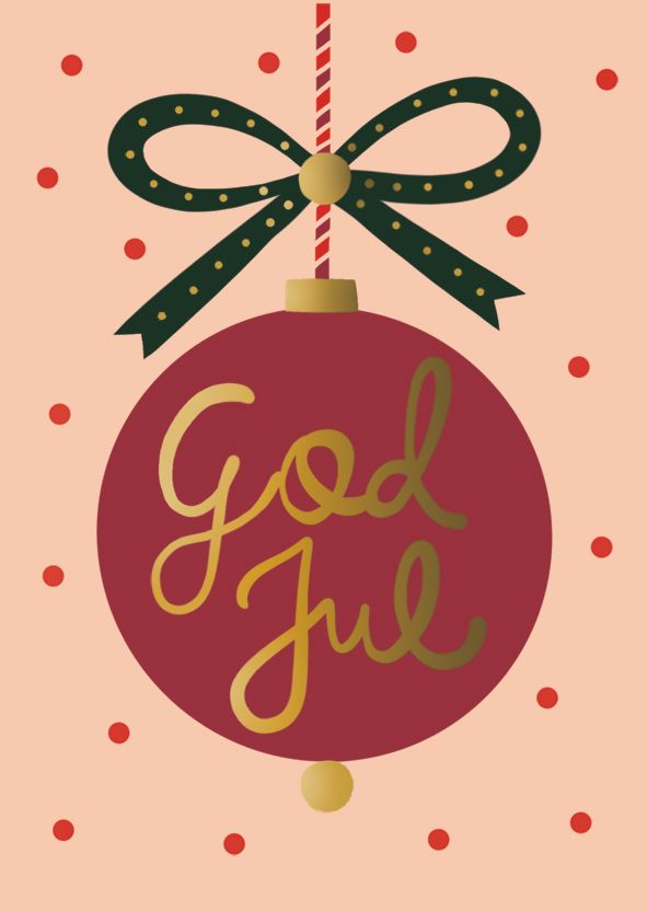 Postikortti joulu Putinki Letters - God jul, joulupallo