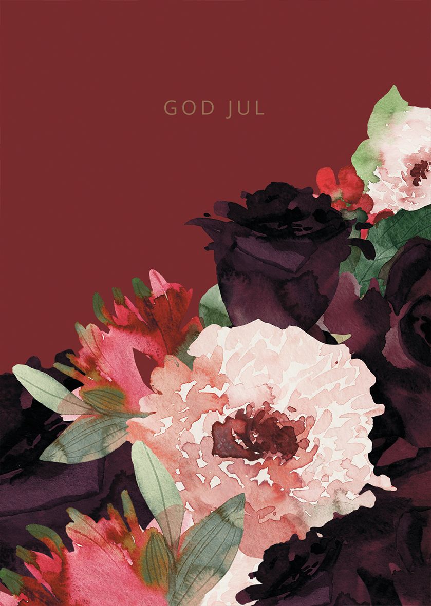 Postikortti joulu Pentik - "God jul" Joulukukka