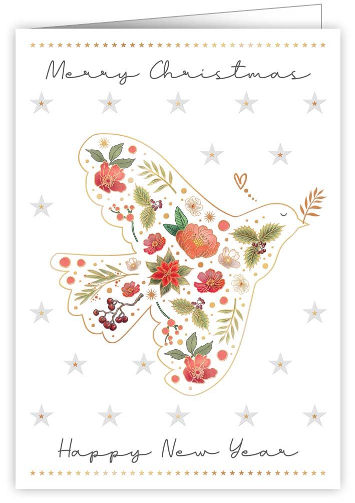 2-osainen kortti joulu Quire - Rauhankyyhky