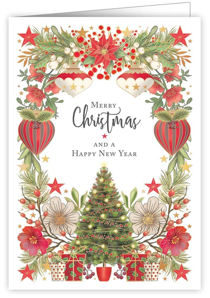 2-osainen kortti joulu Quire - Joulukranssi