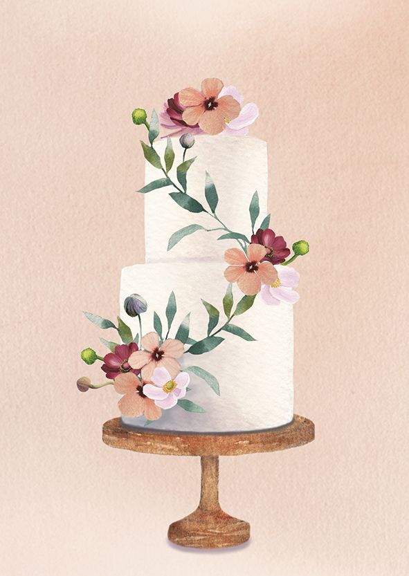 2-osainen hääkortti Henna Adel - Hääkakku