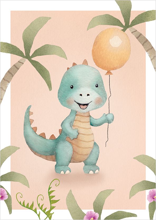Postikortti Henna Adel -Dinosaurus