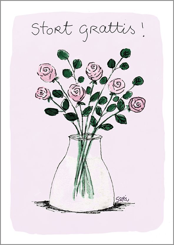 Postikortti Sari's Artwork - Stort Grattis!