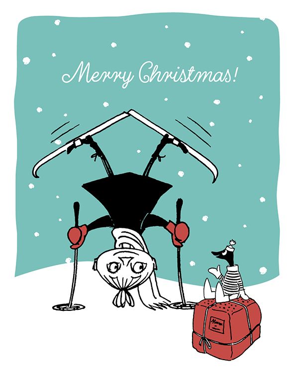 2-osainen joulukortti Muumi - Mymmeli Merry Christmas!