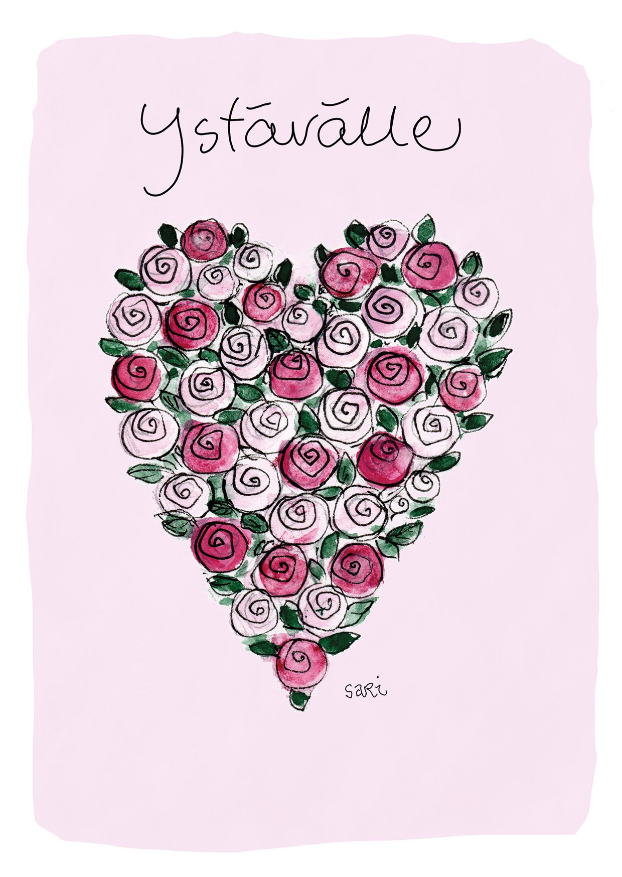 2-osainen kortti Sari's Artwork - Ystävälle