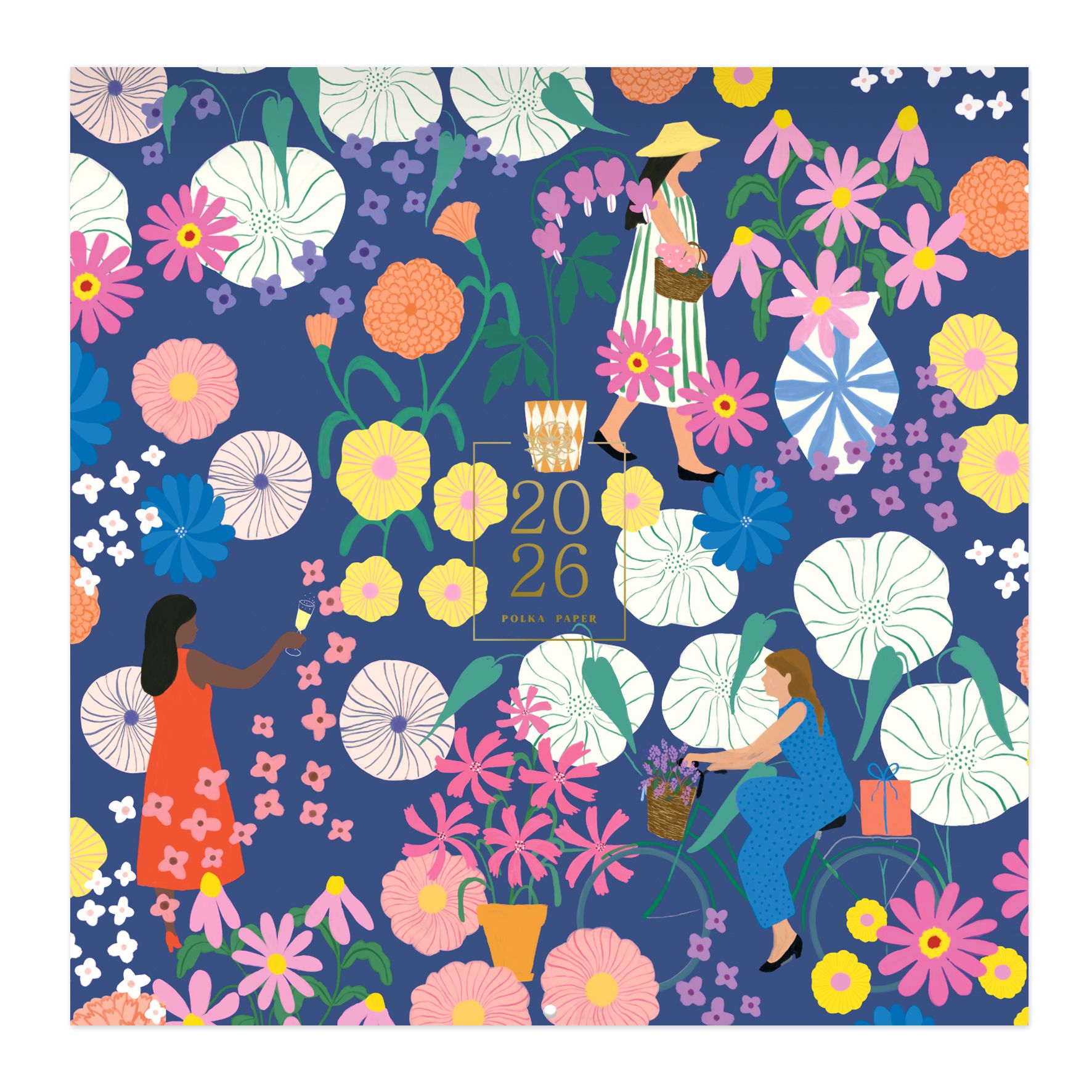 Seinäkalenteri 30x30cm Putinki - Polka Paper 2026