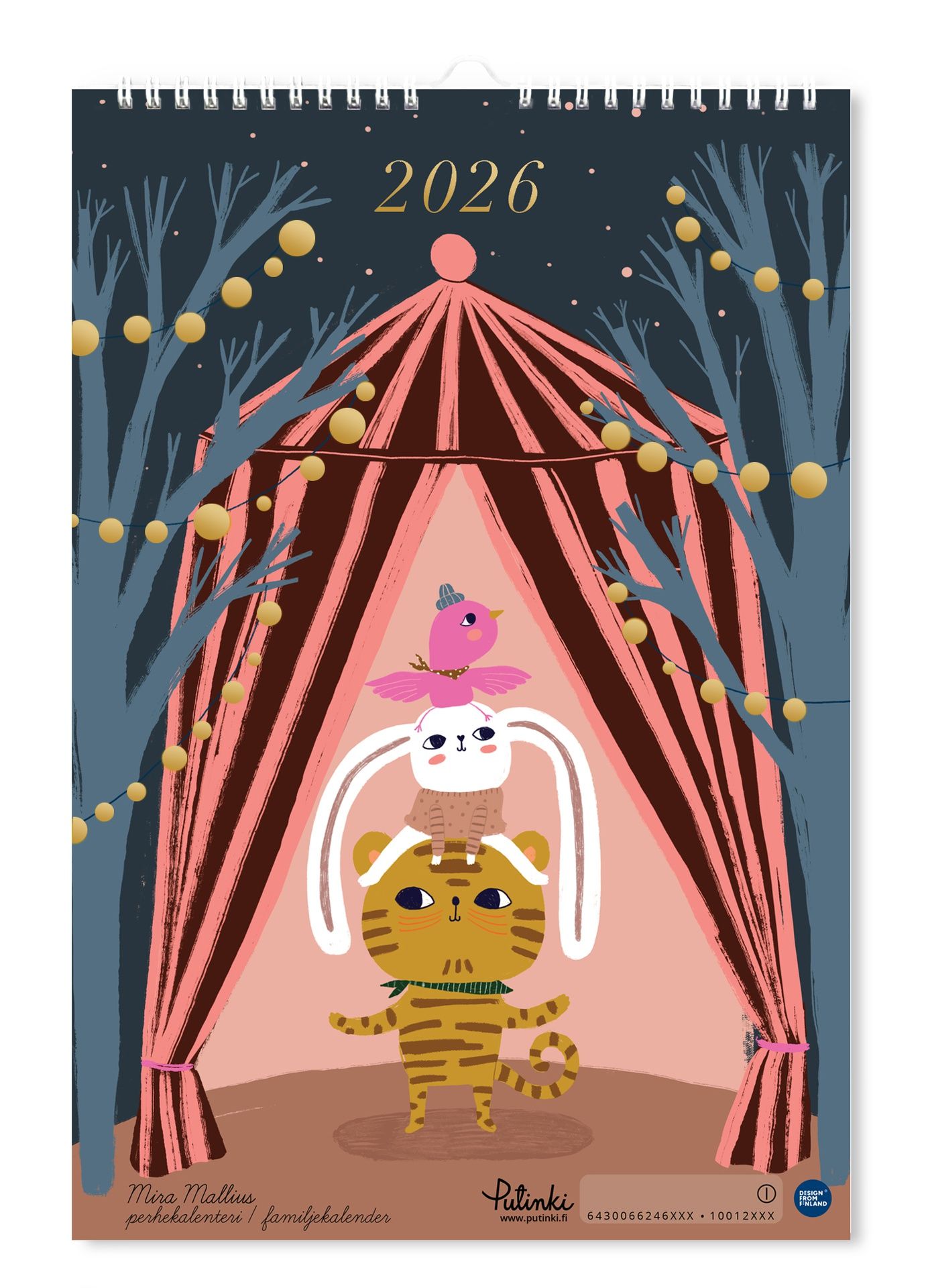 Perhekalenteri 23x34 Putinki - Mira Mallius 2026