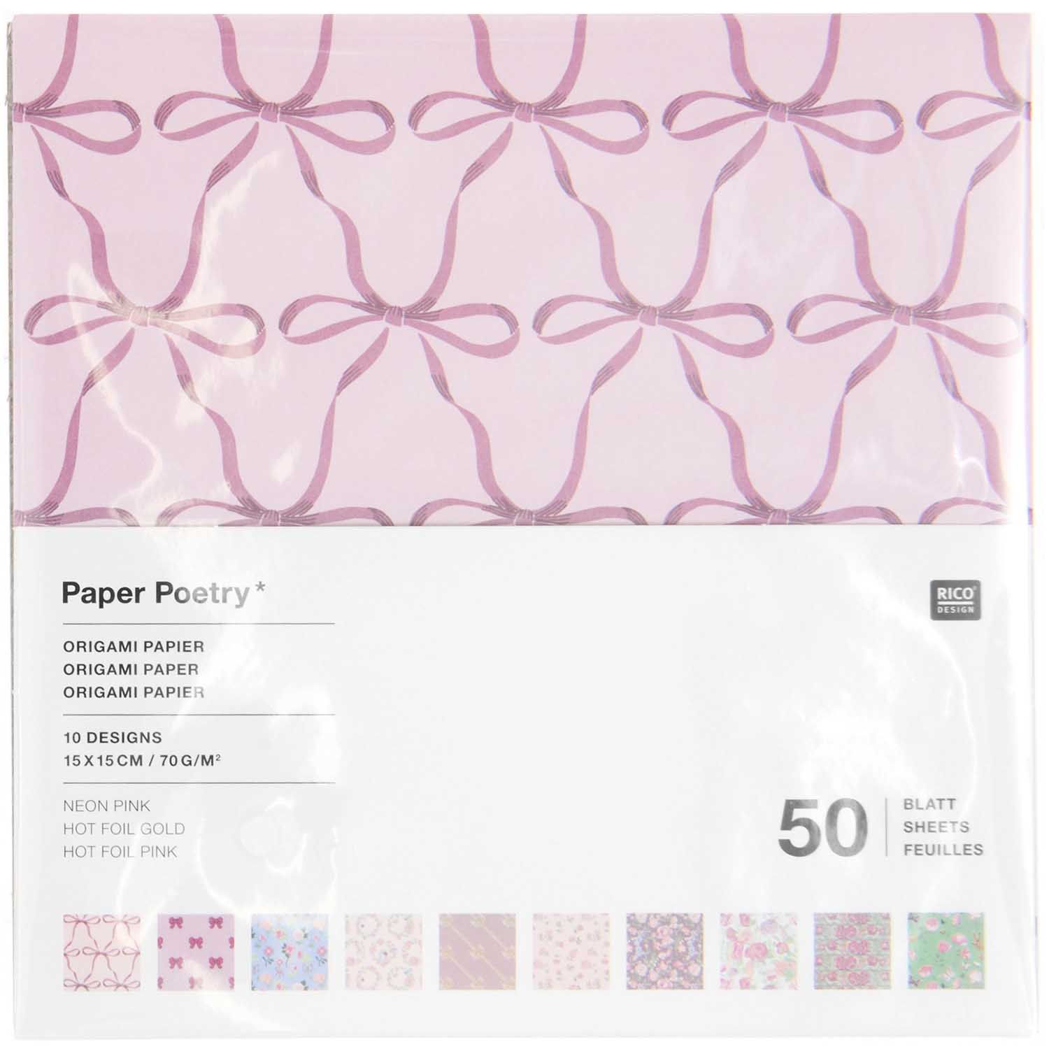 Origamipaperi 50 kpl Rico Design - La Vie en Rose