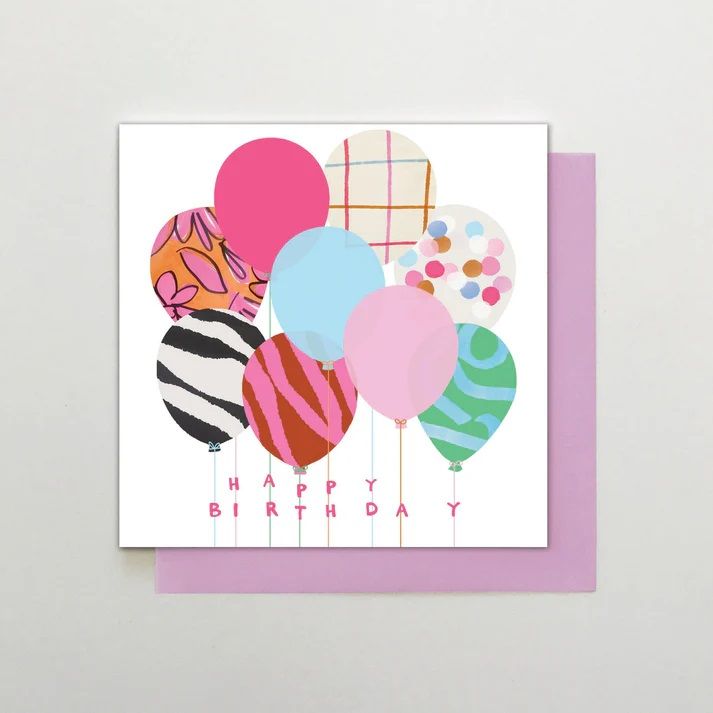 2-osainen kortti Stop the Clock - Happy Birthday, ilmapalloja