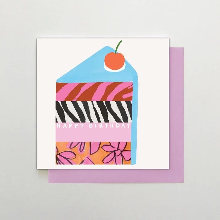 2-osainen kortti Stop the Clock - Happy Birthday, kakkupala