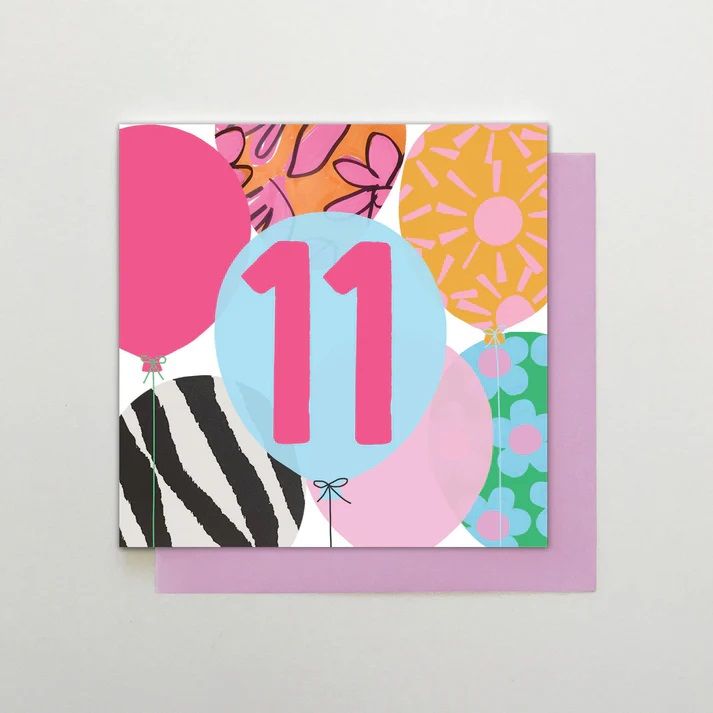 2-osainen kortti Stop the Clock - 11 Girl Balloon