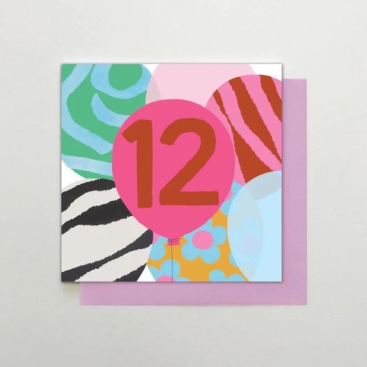 2-osainen kortti Stop the Clock - 12 Girl Balloon