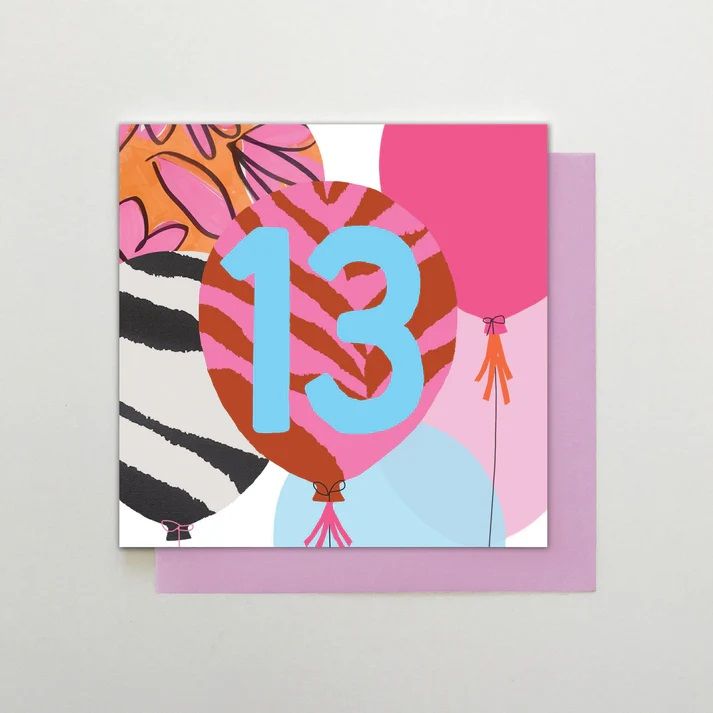 2-osainen kortti Stop the Clock - 13 Girl Balloon