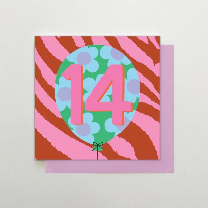 2-osainen kortti Stop the Clock - 14 Girl Balloon