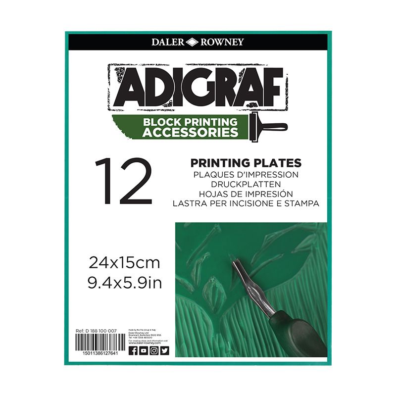 Adigraf linolevy pehmeä Medium 15x24cm vihreä, sis. 2levyä/arkki