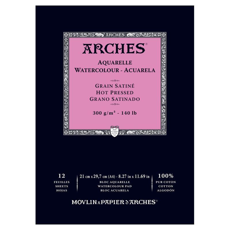 Arches 300g A4 (12L1) sileä, 100% lumppu akvarellilehtiö