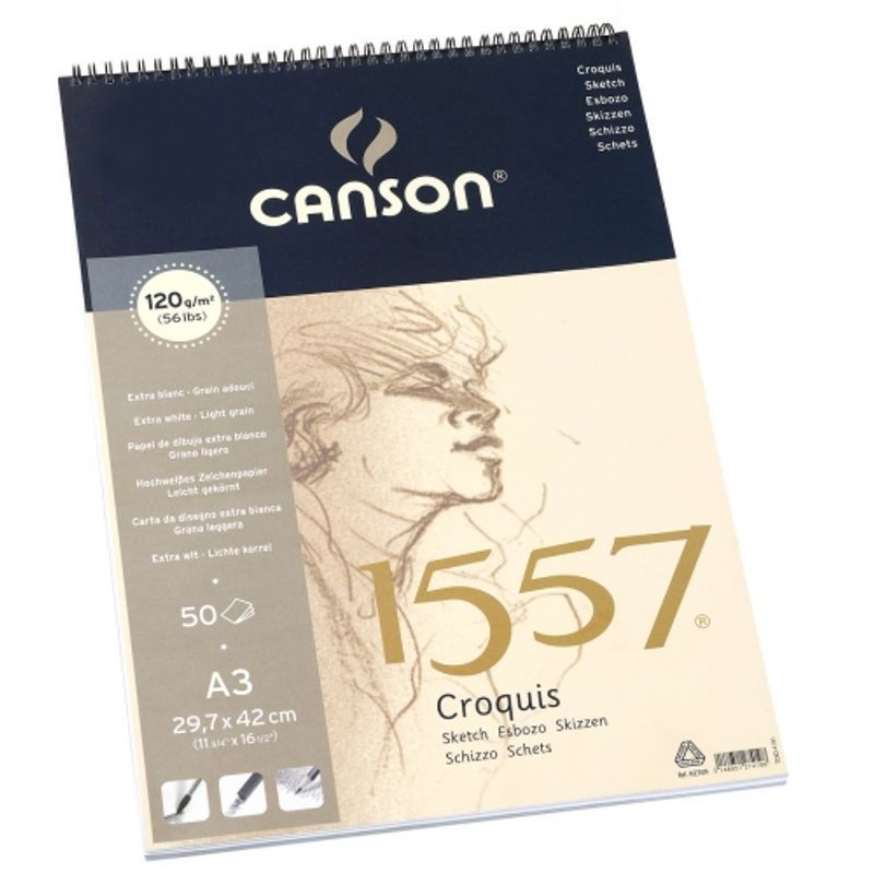 Canson 1557 120g A3 Kierre (50) luonnoslehtiö, (50) 4127419 luonnoslehtiö