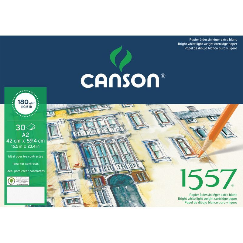 Canson 1557 180g A2 (30L1), piirustuslehtiö