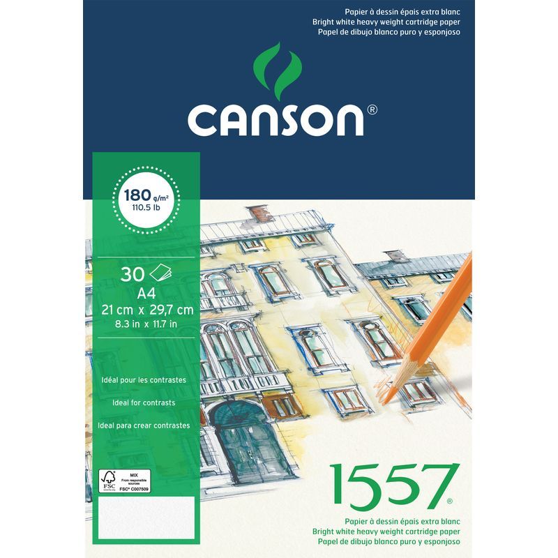 Canson 1557 180g A4 (30L1), piirustuslehtiö