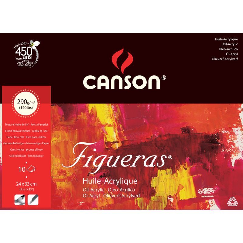 Canson Figueras 290g 24x33 (10L1), öljy- ja akryyliväripaperilehtiö