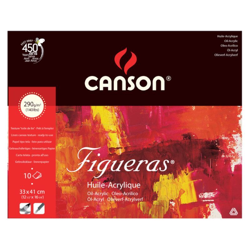 Canson Figueras 290g 33x41 (10L1), öljy- ja akryyliväripaperilehtiö