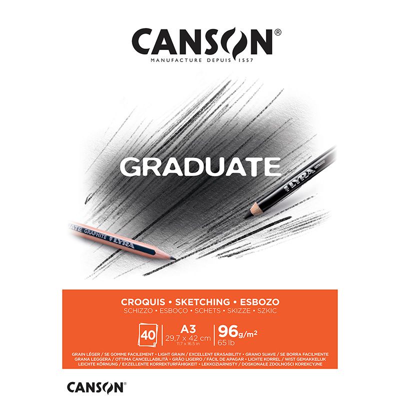 Canson Graduate Sketch A3 96g (40), luonnoslehtiö