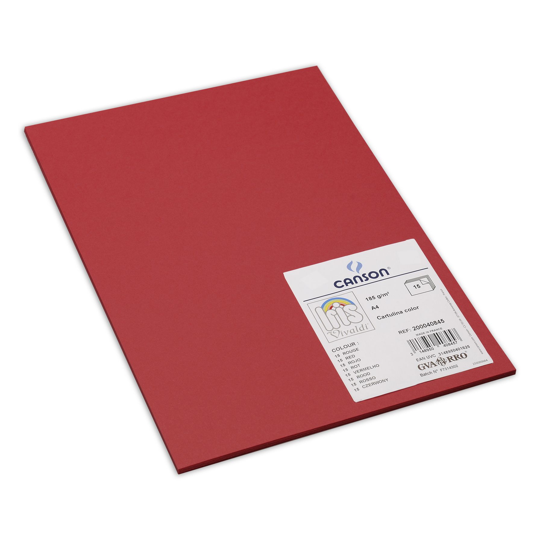 Canson Iris vivaldi 185g A4 15arkkia 15 Red