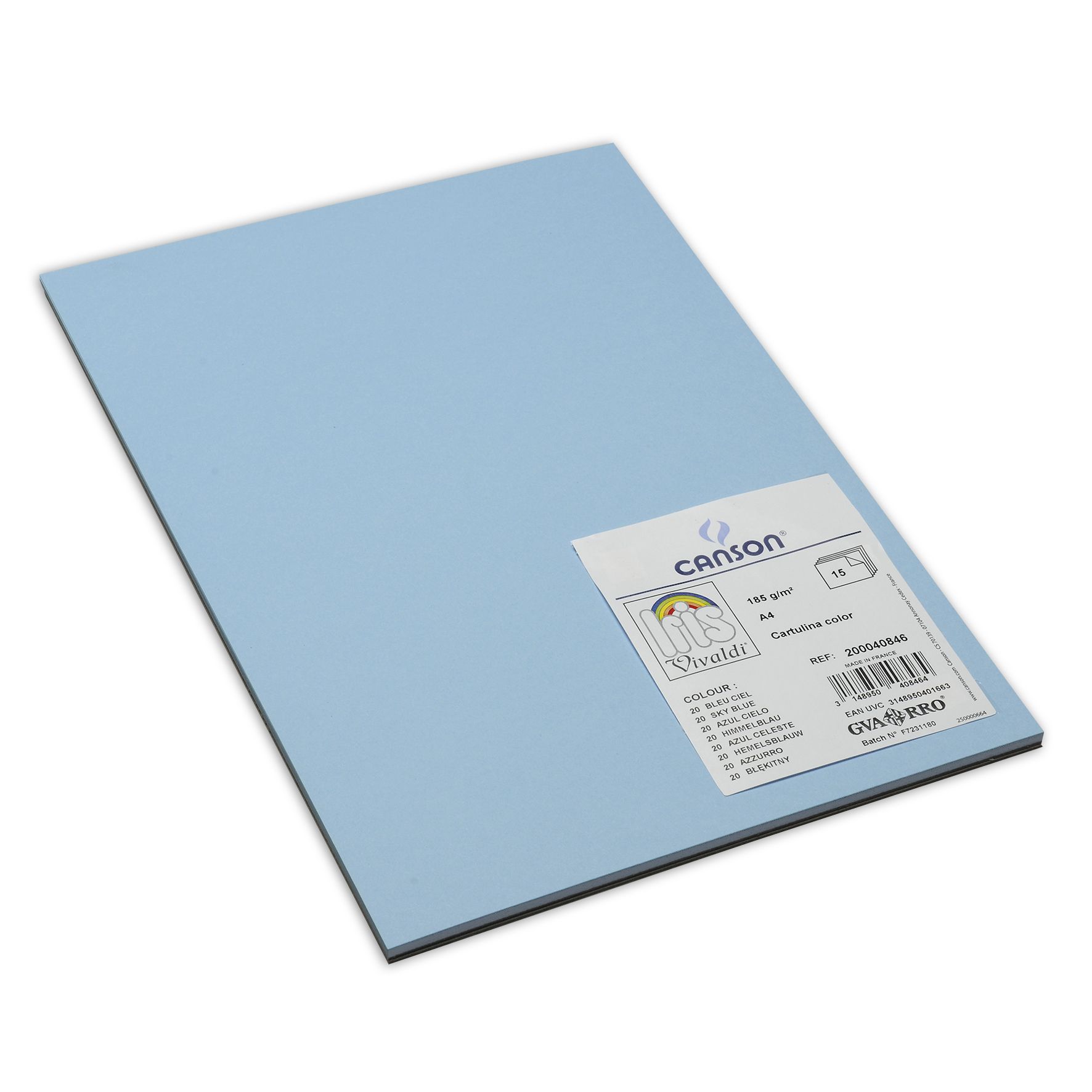 Canson Iris vivaldi 185g A4 15arkkia 20 Sky Blue