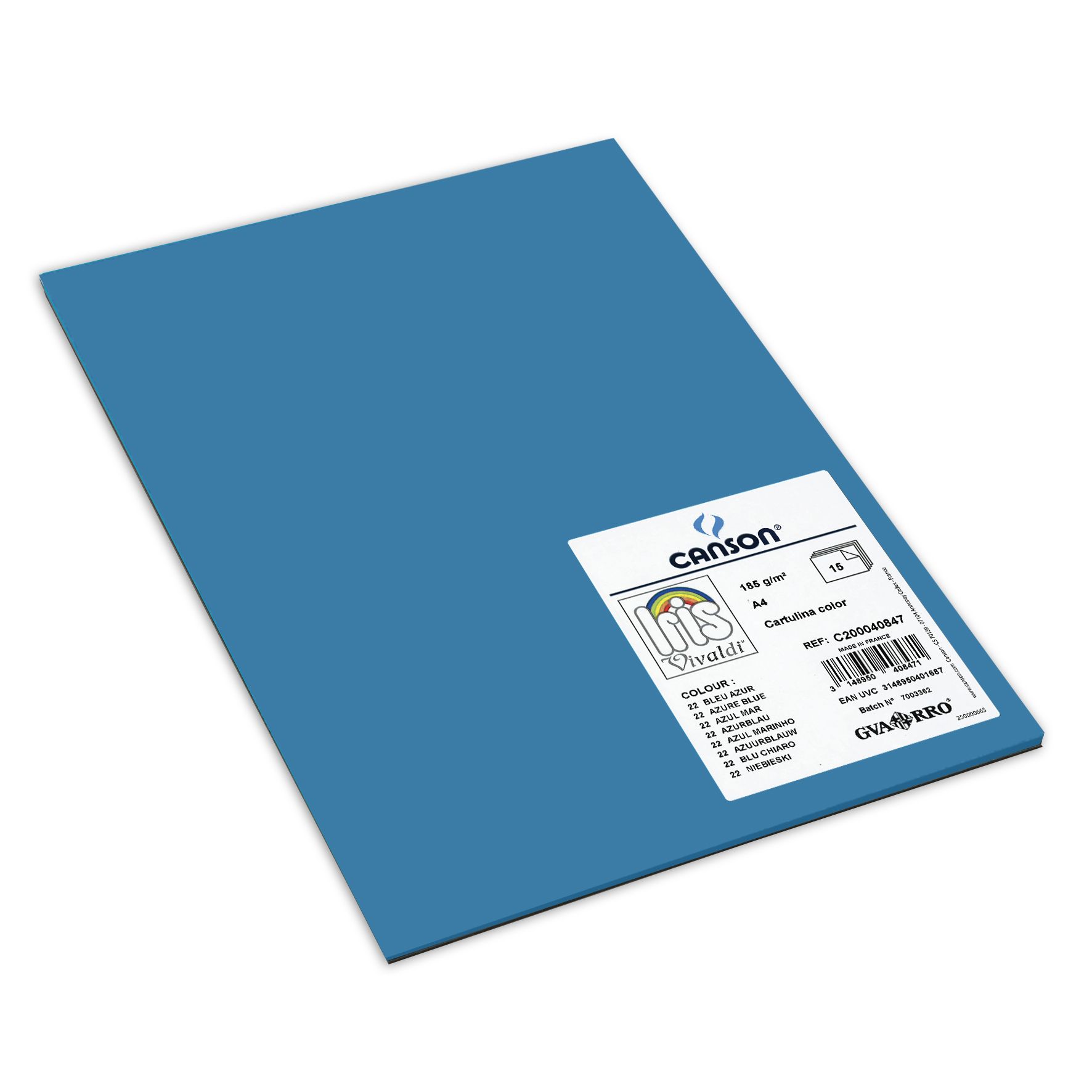 Canson Iris vivaldi 185g A4 15arkkia 22 Azure Blue